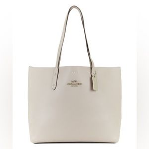 Coach NWT Leather Town Tote SV/Grey Birch